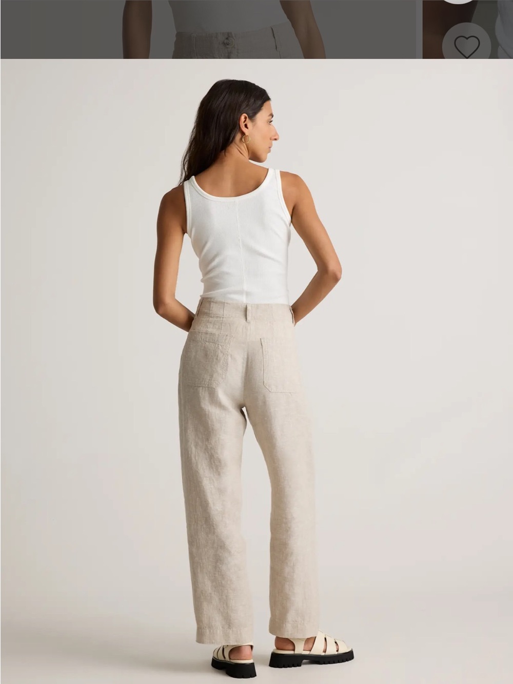 Quince Cream High-Rise Wide-Leg Linen Pants 8 - Picture 5 of 7